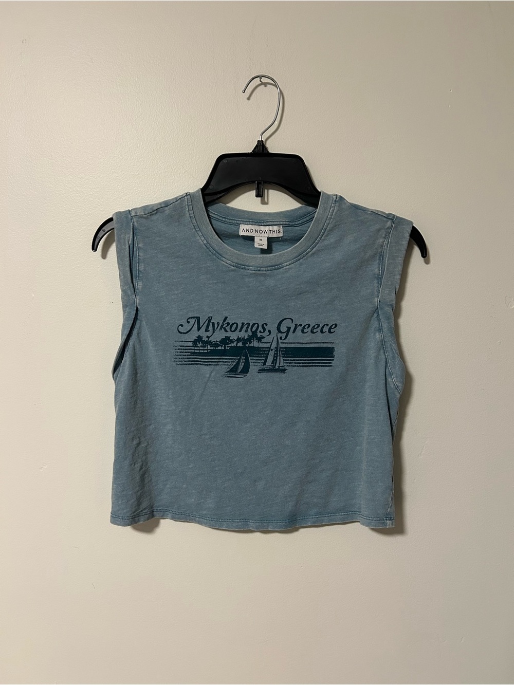 And Now This Blue Mykonos Graphic Tank